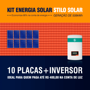 10 placas solares + Inversor >> Kit energia solar STILO SOLAR