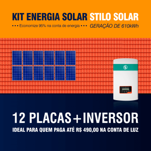 12 placas solares + Inversor >> Kit energia solar STILO SOLAR
