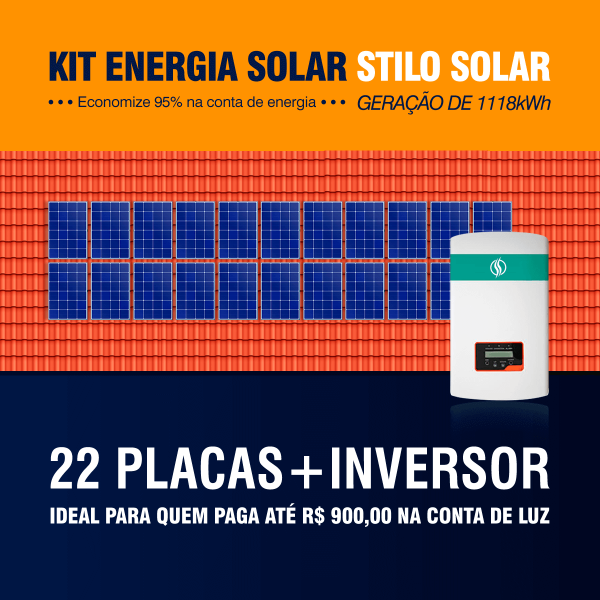 22 placas solares + Inversor >> Kit energia solar STILO SOLAR